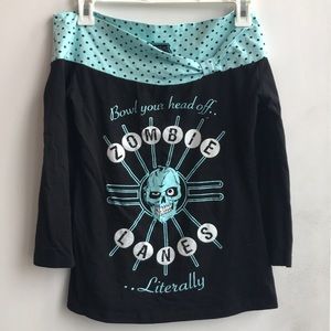 Cute retro zombie 3/4 sleeve shirt